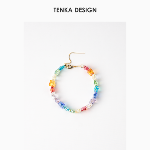 【TENKA】One-of-a-Kind Handcrafted Rainbow Butterfly Crystal Bracelet